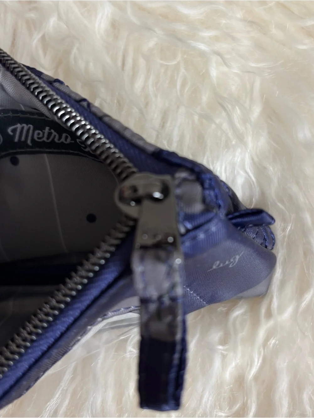 lug Quilted Navy Wristlet with Elephant Print